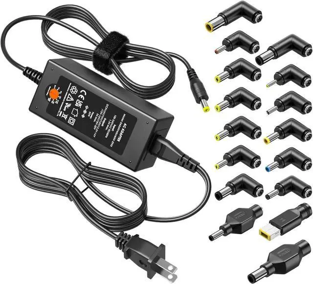 Main image of 65W Universal Laptop Charger for  HP    Gateway  Monitor Power Cord 5V 6V 10V 12V 13.5V 14V 15V 16V 18V 18.5V 19V 19.5V 20V DC Power Supply AC Adapter with 16 Tips