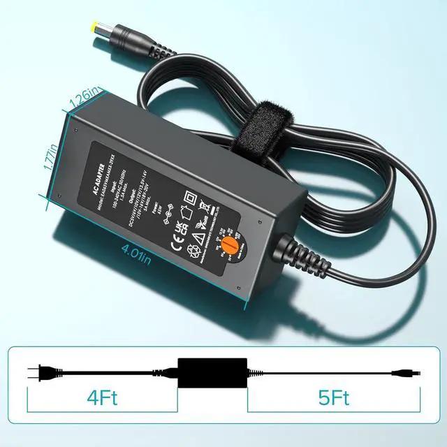 Alt view image 4 of 7 - 65W Universal Laptop Charger for  HP    Gateway  Monitor Power Cord 5V 6V 10V 12V 13.5V 14V 15V 16V 18V 18.5V 19V 19.5V 20V DC Power Supply AC Adapter with 16 Tips