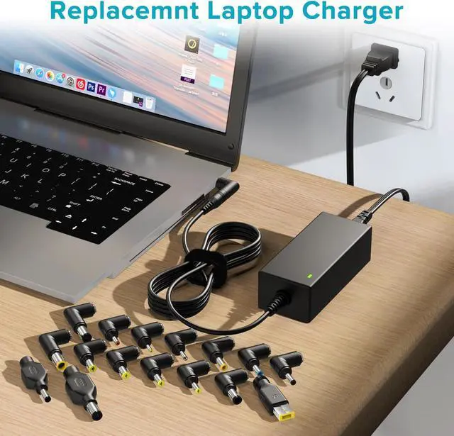 Alt view image 6 of 7 - 65W Universal Laptop Charger for  HP    Gateway  Monitor Power Cord 5V 6V 10V 12V 13.5V 14V 15V 16V 18V 18.5V 19V 19.5V 20V DC Power Supply AC Adapter with 16 Tips