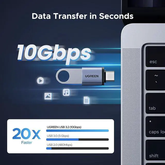 Alt view image 3 of 7 - USB C to USB Adapter 4 Pack 10Gbps USBC Male to USB 3.2 Female Adapter Type C USB C Adapter for MacBook Pro iMac iPhone 17 16 15 Pro Max iPad Pro Thunderbolt 4  Space Gray