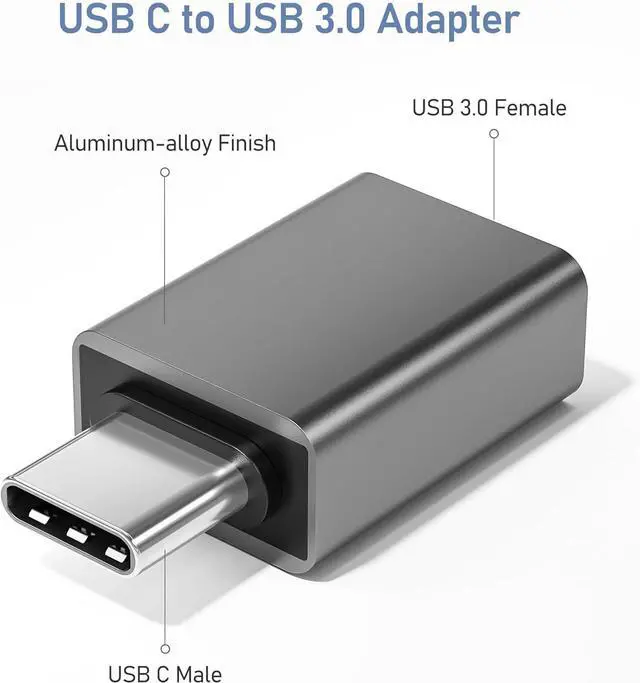 Alt view image 2 of 7 - OTG USB-C to USB 3.0 Adapter [2Pack] Thunderbolt 3 Compatible with  MacBook Pro/Air iPhone 16 Pro Max/Plus/15  Galaxy S24/S23/S22/S21