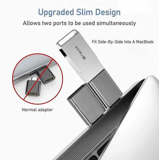 Alt view image 3 of 7 - OTG USB-C to USB 3.0 Adapter [2Pack] Thunderbolt 3 Compatible with  MacBook Pro/Air iPhone 16 Pro Max/Plus/15  Galaxy S24/S23/S22/S21