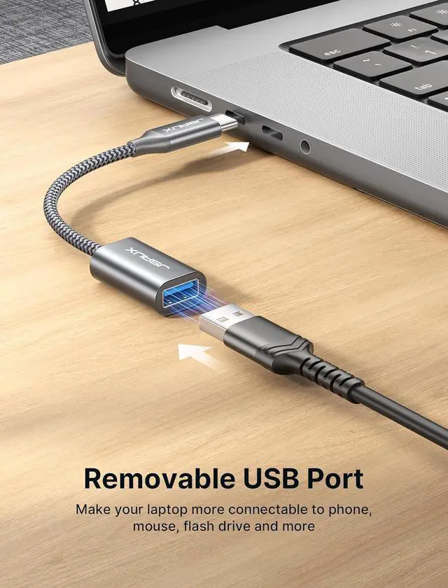 Alt view image 3 of 7 - USB C to USB 3.0 Adapter [2 Pack] USB C Male to USB Female OTG Cable Adapter Compatible with MacBook Pro/Air iPhone 16 Pro Max/16 Plus/16e/15  Galaxy S25/S24/S23
