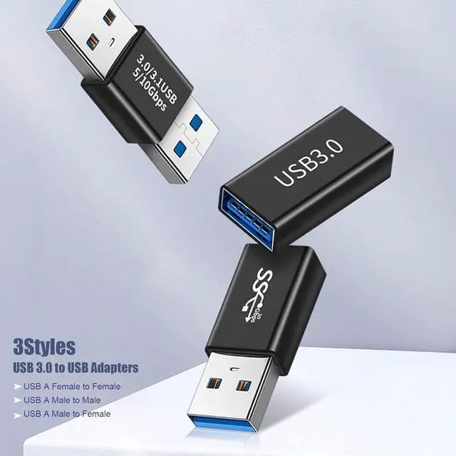 Alt view image 4 of 7 - USB 3.0 Adpter 3Styles of USB 3.0 to USB Adapters- USB A Female to Female Coupler USB A Male to Male Coupler USB A Male to Female Adapter - High Speed Convert Extension Coupler Connector Converte