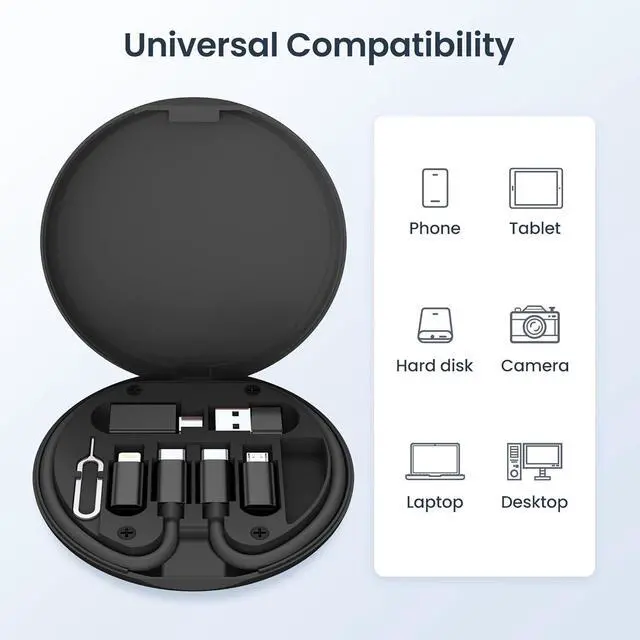 Alt view image 5 of 7 - USB Charging Adapter Kit Box USB to USBC Adapter Set Type C to USB 3.0 OTG iOS Micro Multi Portable Converter Case with 1Ft 100W Charger Cable for iPhone 16 15 Max Pro  Galaxy S25 Plus