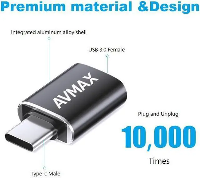 Alt view image 5 of 6 - USB Adapter 4 Pack High-Speed Data Transfer USB Type C Male to USB Female 3.0 OTG Adapter for iMac MacBook Pro Air iPhone 16 15 iPad  Surface  Galaxy S24/S23/S22/S21.