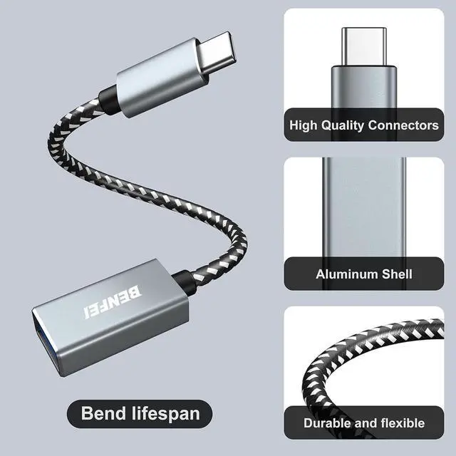 Alt view image 4 of 7 - USB C to USB 3.0 Adapter 2 Pack USB C to A Male to Female Adapter Compatible with iPhone 15 Pro/Max MacBook Pro/Air 2023 iMac S23 XPS 17