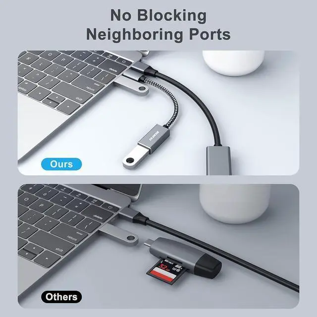 Alt view image 7 of 7 - USB C to USB 3.0 Adapter 2 Pack USB C to A Male to Female Adapter Compatible with iPhone 15 Pro/Max MacBook Pro/Air 2023 iMac S23 XPS 17