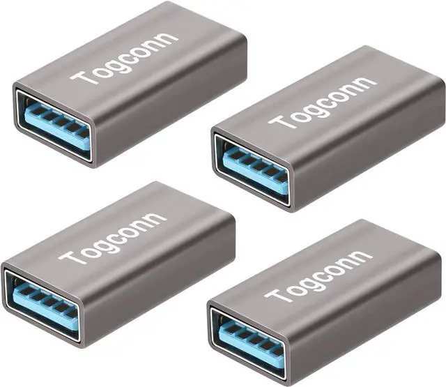 Main image of 4 Pack USB 3.0 Female to Female Adapter - High Speed USB Extension Connector for Connecting Two Male Ends Cables