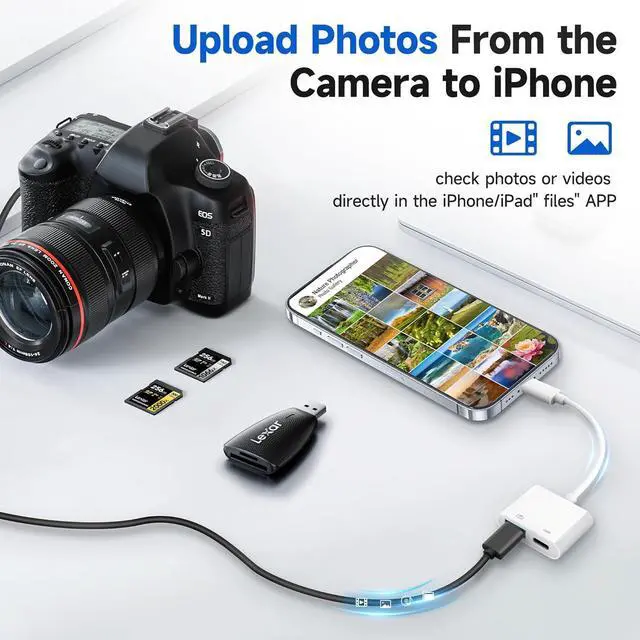 Alt view image 7 of 7 - [ MFi Certified] Lightning to USB Camera Adapter with Charging Port Portable USB 3.0 Female OTG Cable Adapter for Select iPhone iPad Models Support Card Reader USB Flash Drive MIDI Keyboard