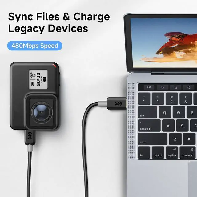 Alt view image 4 of 7 - Mini USB to USB C Cable - 3.3ft 480Mbps Data 15W Charging USBC to MiniUSB Cable for Game Controller Camera GPS Dash Cam Black