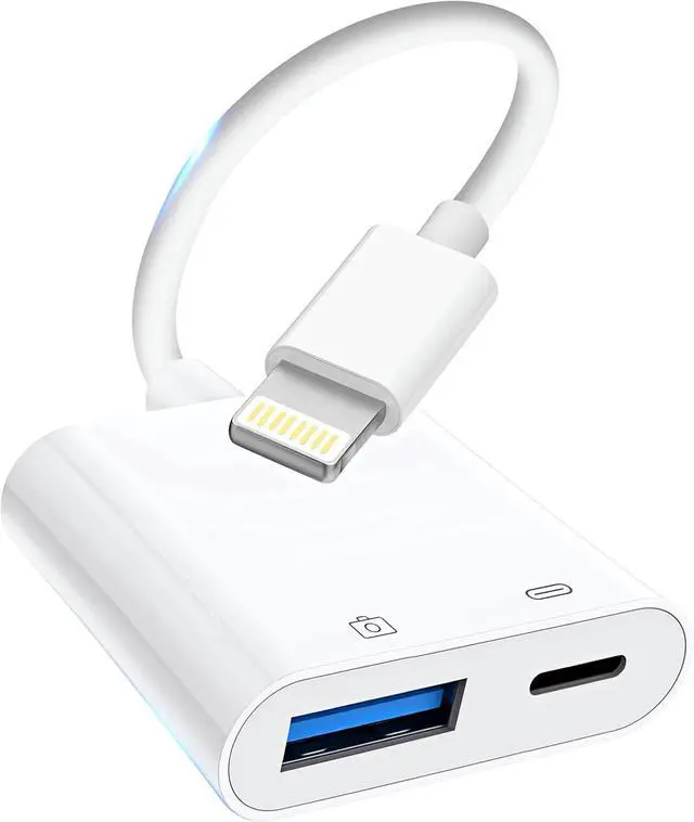 Main image of Lightning to USB Camera Adapter for iPhone [ MFi Certified] USB3.0 Female Adapter for iPad with Charging Port Plug and Play OTG Converter Support Card Reader USB Flash Drives Keyboard