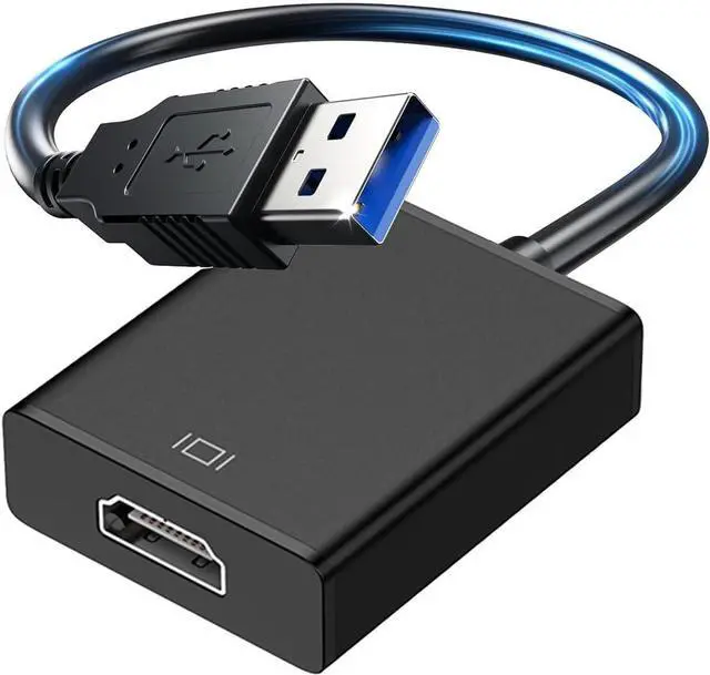 Main image of USB to HDMI Adapter for Monitor | USB 3.0 to HDMI for PC Laptop MacBook | Compatible with Windows MacOS Android (Midnight Black USB3.0)