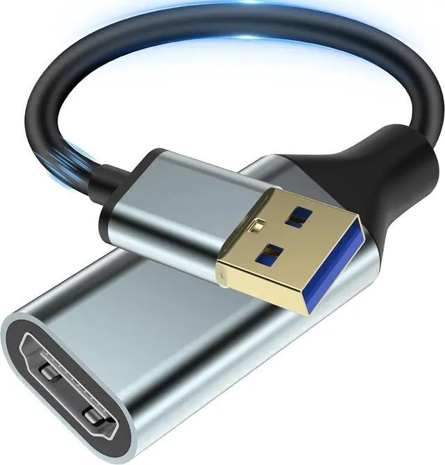 Main image of USB to HDMI Adapter [1080P Full HD] HDMI Adapter for Laptop to Monitor USB 3.0 to TV Screen Converter Connector for MacOS/Windows 11/10/8.1/8/7 Computers Desktops PC MacBook
