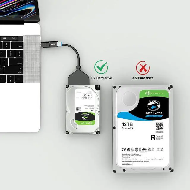 Alt view image 3 of 7 - SATA to USB Cable 2in1 USB-C/USB 3.0 to SATA III Hard Driver Adapter Compatible for 2.5 inch HDD and SSD