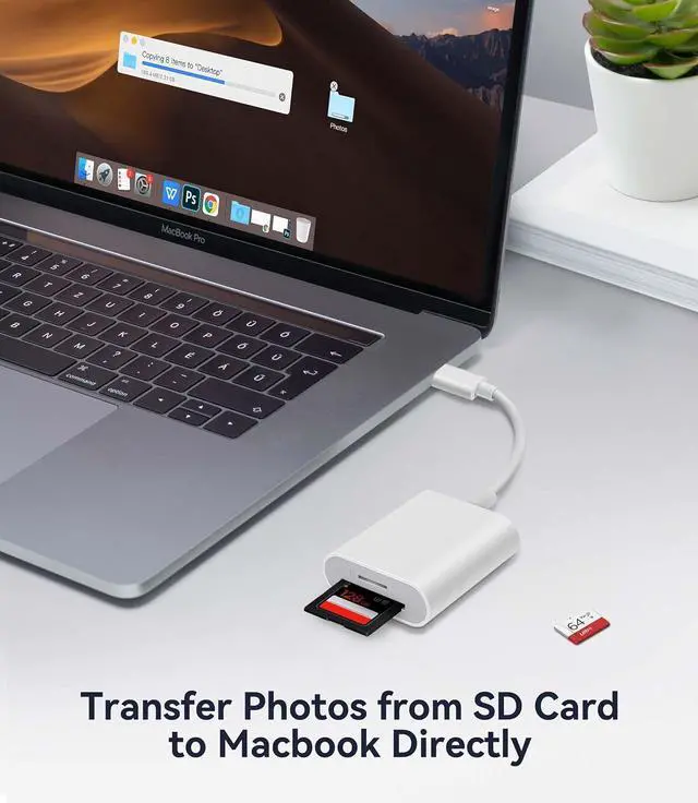 Alt view image 4 of 7 - USB C SD Card Reader SD Card Adapter with Dual Slots for iPhone 15 16 Pro iPad Mac MacBook Laptop Android USB-C/TypeC High-Speed Trail Camera Memory Card Reader Plug & Play - 2 Slots