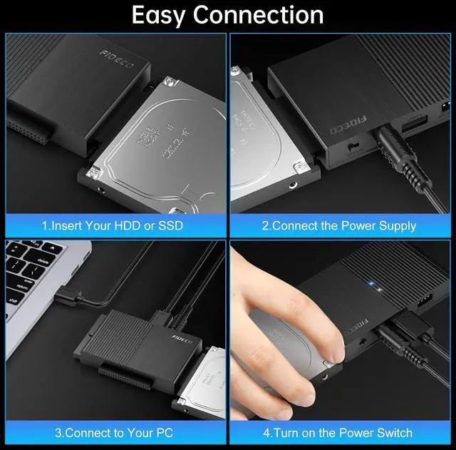 Alt view image 6 of 7 - USB 3.0 to SATA or IDE Adapter Hard Drive Adapter Cable Universal for 2.5/3.5 inch SATA HDD/SSD & IDE HDD with 12V Power Adapter