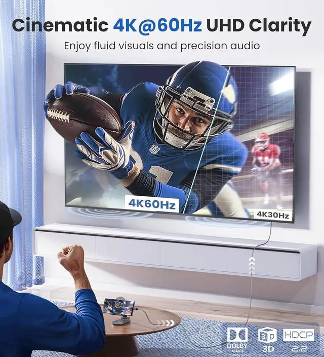 Alt view image 2 of 7 - WARRKY USB C to HDMI Cable 4K 60Hz[Anti-Interference Gold-Plated Plugs] Aluminum HDR Type-C to HDMI 2.0 Cord Thunderbolt 3/4/5 Compatible for iPhone 15/16 Series MacBook iMac iPad Pro Galaxy-6ft