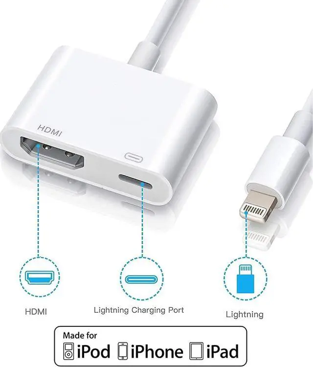 Alt view image 2 of 7 - [ MFi Certified]  Lightning to HDMI Adapter for iPhone to TV 1080P Digital AV Adapter Sync Screen Connector Cable Compatible for iPhone 14 13 12 11 XS XR X 8 iPad to HDTV Projector Monitor