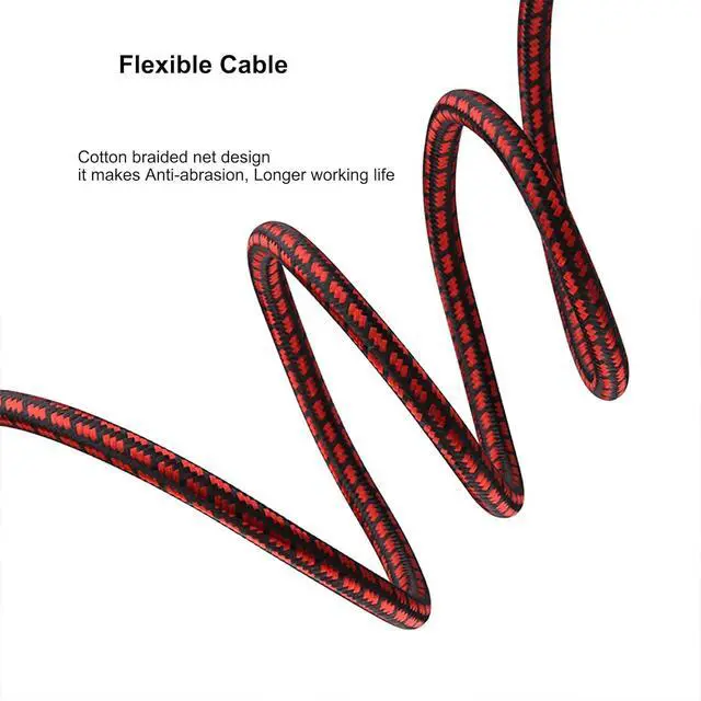 Alt view image 5 of 7 - 3.5mm Aux Cord 3.2ft/1m Audiophile Stereo Audio Cable Braided Gold-Plated Unbreakable for Laptop Tablets Headphones Smartphones Cars MP3 Players