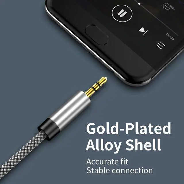 Alt view image 3 of 7 - 3.5mm Nylon Braided Aux Cable 3FT Audio Auxiliary Input Adapter Male to Male Cord for Headphones Car Home Stereos Speaker iPhone iPad iPod Echo & More