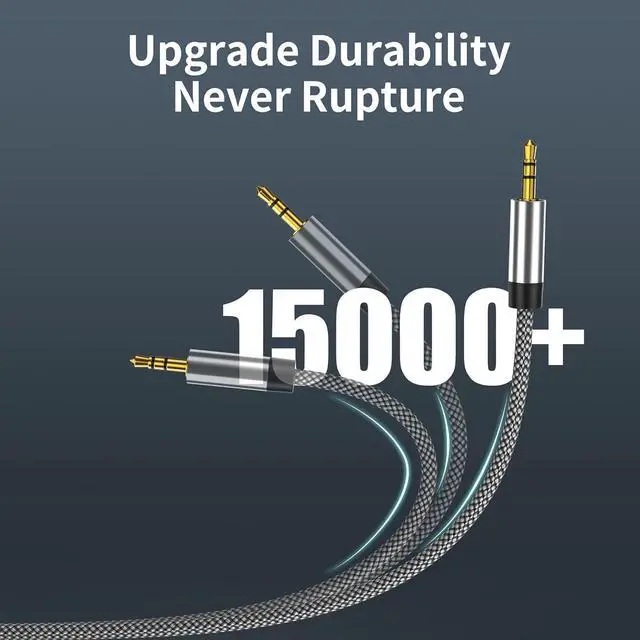 Alt view image 4 of 7 - 3.5mm Nylon Braided Aux Cable 3FT Audio Auxiliary Input Adapter Male to Male Cord for Headphones Car Home Stereos Speaker iPhone iPad iPod Echo & More