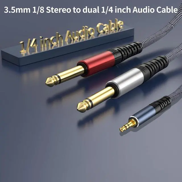Alt view image 5 of 7 - 1/8 Stereo to Dual 1/4 Mono Cable 6ft 3.5mm to Dual 1/4 Cable 1/8 inch TRS Stereo to Dual 1/4 inch Splitter