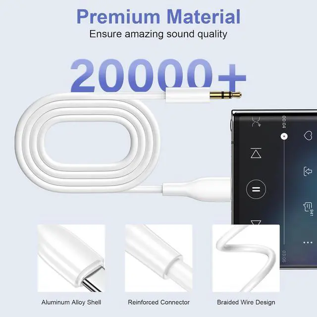 Alt view image 5 of 7 - iPhone 16 Pro Max Aux Cord for Car USB C to 3.5mm Headphone Jack Adapter Car Stereo Aux Audio Cable for iPhone 16e 16 Plus 16 Pro 16 15 Pro Max 15 Plus 15 USBC to Car Home Stereo/Headphone/Speaker