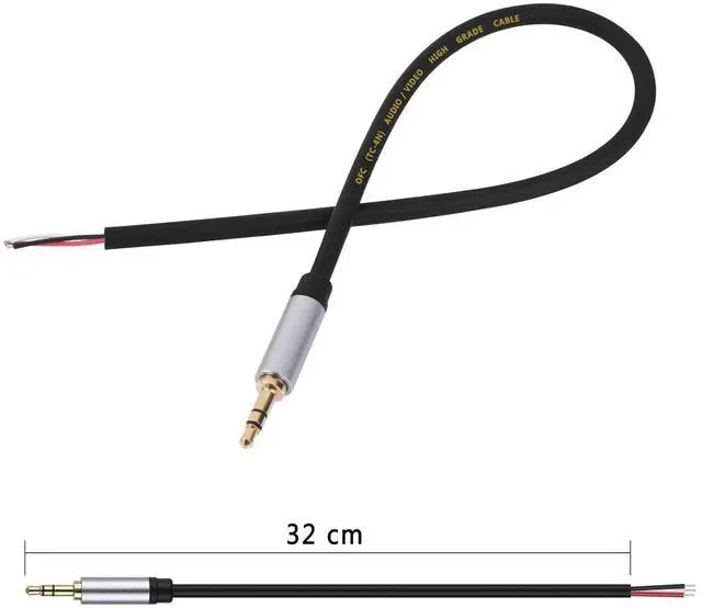 Alt view image 4 of 5 - 2-Pack Replacement 3.5mm Male Plug to Bare Wire Open End TRS 3 Pole Stereo 1/8 3.5mm Plug Jack Connector Audio Cable for Headphone Headset Earphone Cable Repair