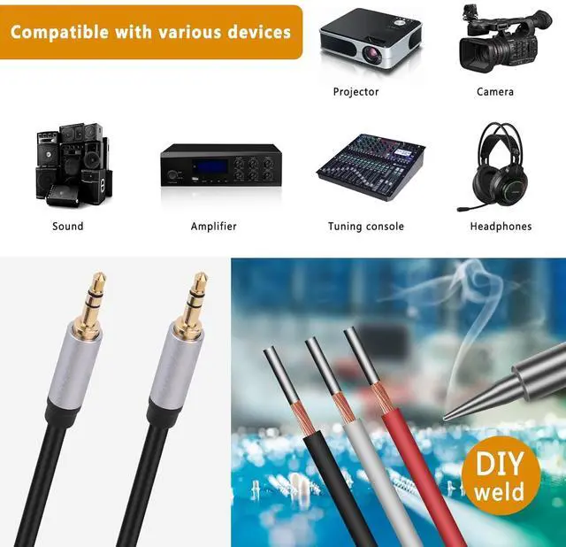 Alt view image 5 of 5 - 2-Pack Replacement 3.5mm Male Plug to Bare Wire Open End TRS 3 Pole Stereo 1/8 3.5mm Plug Jack Connector Audio Cable for Headphone Headset Earphone Cable Repair