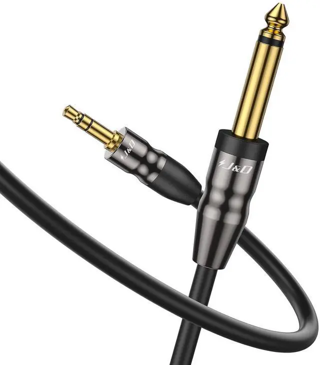 Main image of 3.5mm to 6.35mm Stereo Audio Cable 6.5 Feet 1/8 to 1/4 Cable 3.5mm TRS Male to 1/4 Male Mono Interconnect Stereo Aux Jack Adapter Cable for Guitar Bass Home Theater Devices Speaker