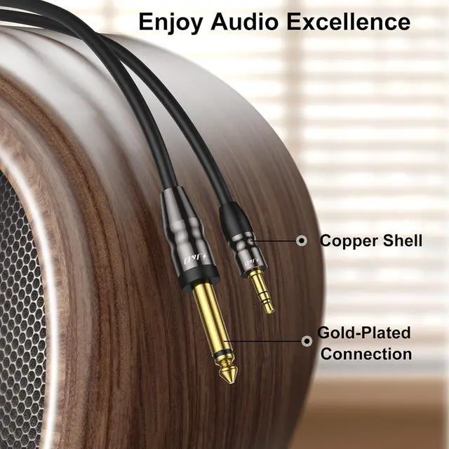 Alt view image 2 of 7 - 3.5mm to 6.35mm Stereo Audio Cable 6.5 Feet 1/8 to 1/4 Cable 3.5mm TRS Male to 1/4 Male Mono Interconnect Stereo Aux Jack Adapter Cable for Guitar Bass Home Theater Devices Speaker
