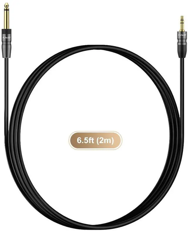 Alt view image 7 of 7 - 3.5mm to 6.35mm Stereo Audio Cable 6.5 Feet 1/8 to 1/4 Cable 3.5mm TRS Male to 1/4 Male Mono Interconnect Stereo Aux Jack Adapter Cable for Guitar Bass Home Theater Devices Speaker