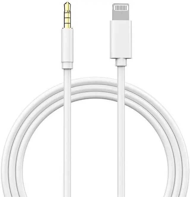 Main image of AUX Cord for iPhone Audio Cable 3.3ft Headphone Jack Adapter Male Aux Stereo Audio Cable Compatible for iPhone 14/13/12/11/XR/X/8/7/6/5 (White)