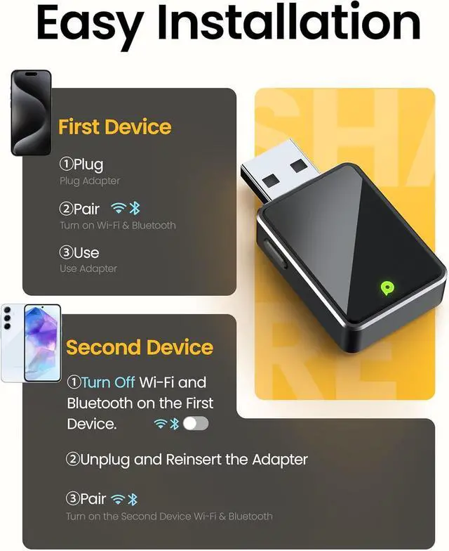 Alt view image 5 of 7 - Wireless CarPlay Adapter One Click Multi Device Switching Seamless Connection Convert Wired to Wireless carplay Compatible with iOS 10+ Android 11+ 2018 and Later Models