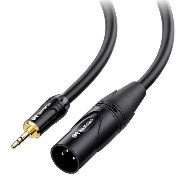 Main image of 3.5mm to XLR Cable - 6ft Male to Male XLR to 1/8 Inch Cable Compatible with iPod MP3 Player Laptop Voice Recorder and More Black  Not for Microphone Use