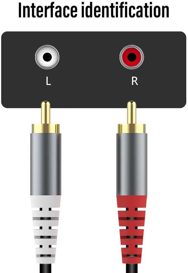 Alt view image 5 of 6 - RCA to 3.5mm AUX Cable (2M/6.6Feet) 3.5mm 1/8 to RCA 2-Male Headphone Jack Adapter Y Splitter Premium Stereo Audio Cord for Smartphones Tablets HDTV or MP3 Players Speakers