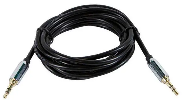 Alt view image 2 of 2 - Audio Cable - 10 Feet - Black | 3.5mm Stereo Male to 3.5mm Stereo Male Gold Plated Cable for Mobile