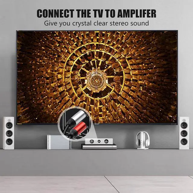 Alt view image 5 of 7 - 2RCA to 2RCA Cable 3Ft Gold-Plated 2 RCA Male to 2 RCA Male Stereo Audio Cable for Home Theater HDTV Gaming Consoles Hi-Fi Systems (3Ft/1M)
