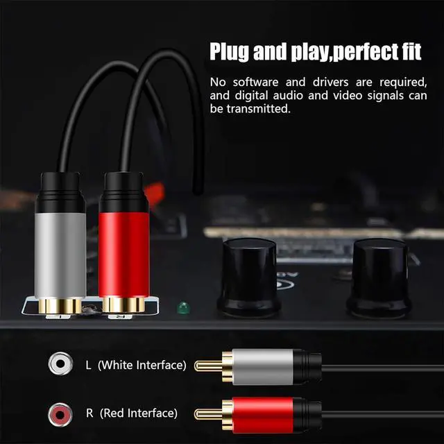 Alt view image 6 of 7 - 2RCA to 2RCA Cable 3Ft Gold-Plated 2 RCA Male to 2 RCA Male Stereo Audio Cable for Home Theater HDTV Gaming Consoles Hi-Fi Systems (3Ft/1M)
