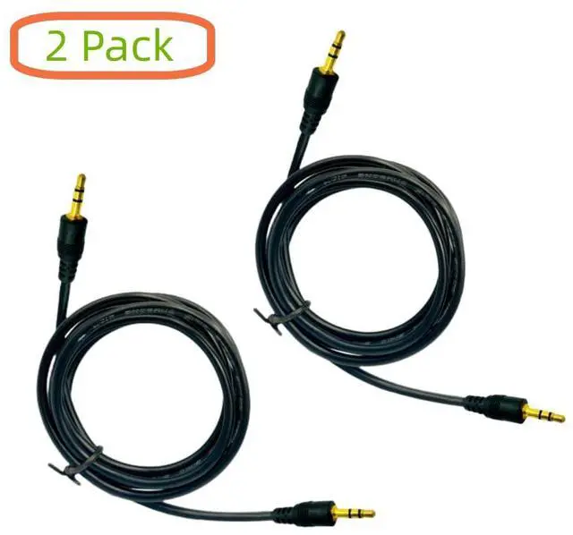 Alt view image 3 of 5 - AUX Cable 3.5mm TRS Auxiliary Audio Cable 5ft Hi-Fi Sound Aux Cord for Headphones Car Home Stereos Speaker iPod iPad Sony Echo Dot - 2 Pack