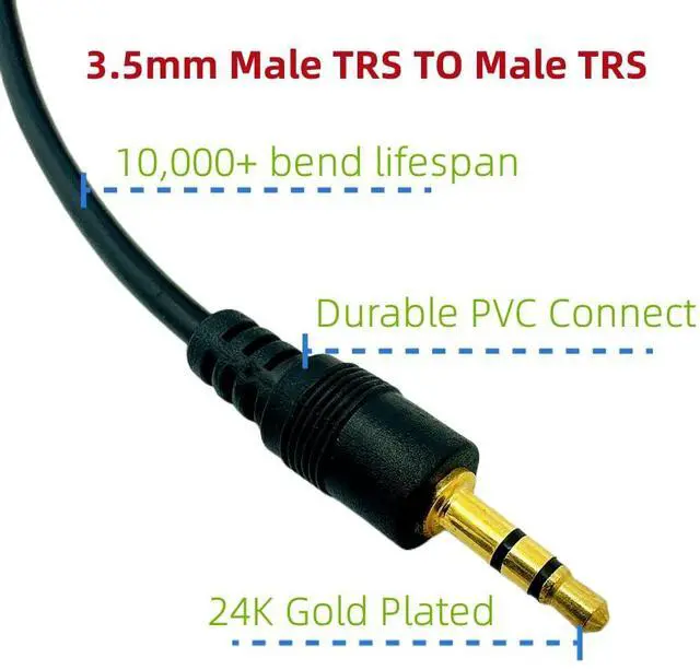 Alt view image 4 of 5 - AUX Cable 3.5mm TRS Auxiliary Audio Cable 5ft Hi-Fi Sound Aux Cord for Headphones Car Home Stereos Speaker iPod iPad Sony Echo Dot - 2 Pack