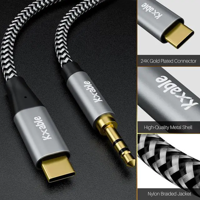 Alt view image 3 of 7 - Aux to USB C Cable 4 FT USB C to 3.5mm Audio Aux Jack Cable Hi-Fi Stereo Cord Headphone Car Auxiliary Cable Compatible with iPhone 16/15 Plus/Pro/Pro Max Galaxy S24/23 iPad Pro Air Pixel 9