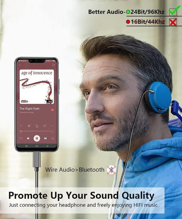 Alt view image 5 of 7 - USB C to 3.5mm Audio Aux Jack Cable USB C to 3.5mm Headphone Audio Cord Car Stereo Aux Cable Compatible with iPhone 16/16 Pro Max/15/15 Pro Galaxy S24/S24 Ultra/S23/S22/Z Fold 5 Pixel 8/7/6