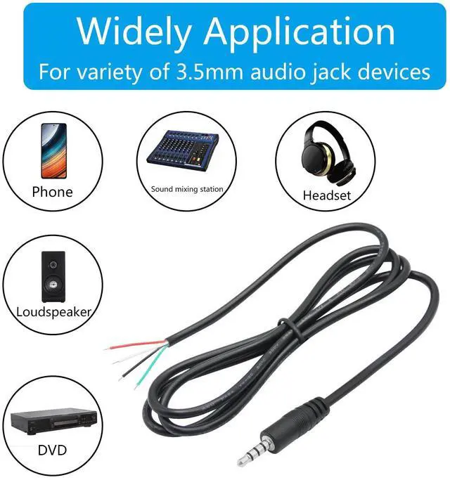Alt view image 5 of 6 - 4Pcs 3.5mm Male Plug to 4Pin Bare Wire Open End Cable 3FT TRRS 4 Pole 1/8 Jack Stereo Audio Wire Replacement for Earphone Microphone Audio DIY Repair
