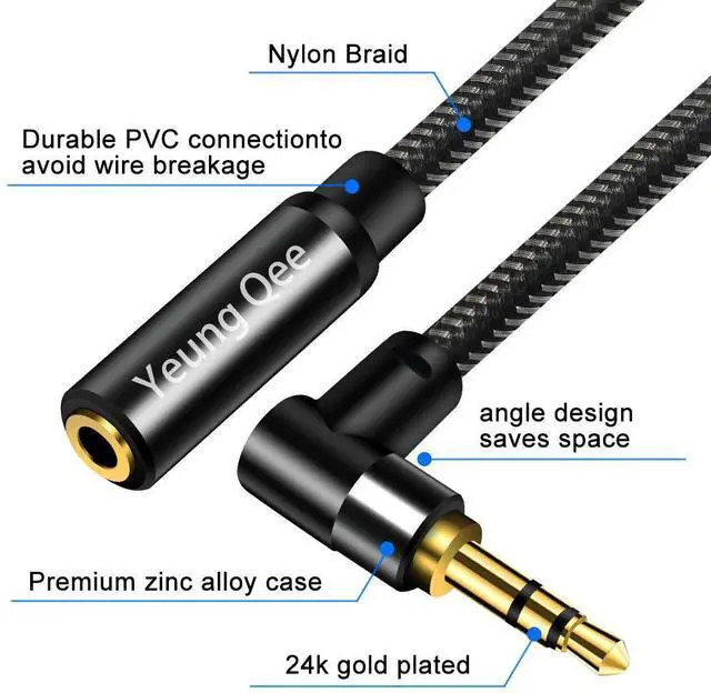 Alt view image 4 of 6 - 3.5mm Male to Female Extension Stereo Audio Cable 10ft Audio Extension Cable AUX Headphone Extension Cable Stereo Jack Cord for Phones Headphones Speakers Tablets PCs and More10 ft/3M