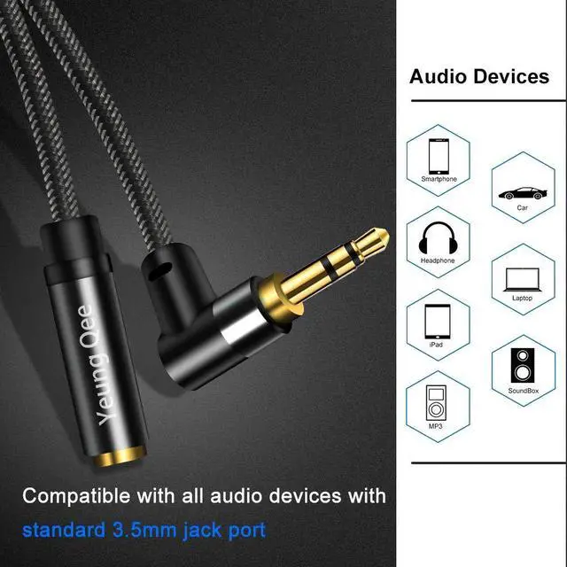 Alt view image 6 of 6 - 3.5mm Male to Female Extension Stereo Audio Cable 10ft Audio Extension Cable AUX Headphone Extension Cable Stereo Jack Cord for Phones Headphones Speakers Tablets PCs and More10 ft/3M