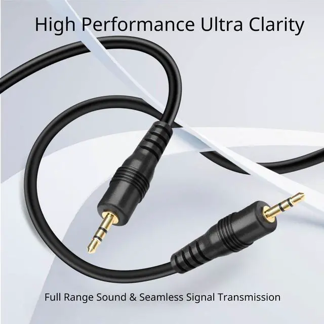 Alt view image 2 of 6 - TNP 3FT Male to Male 2.5mm Stereo Headset Headphone Jack Gold Plated Connector Wire Cord Plug