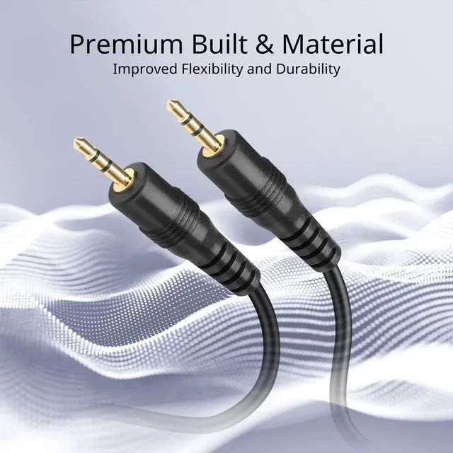 Alt view image 3 of 6 - TNP 3FT Male to Male 2.5mm Stereo Headset Headphone Jack Gold Plated Connector Wire Cord Plug