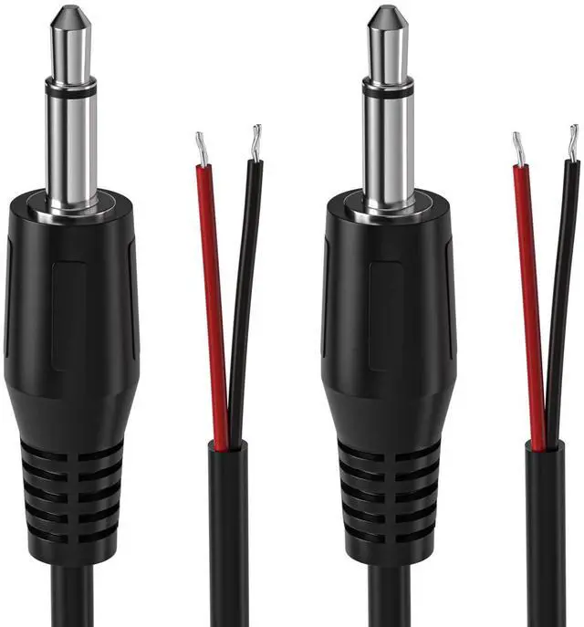 Alt view image 3 of 6 - 2-Pack 6FT Replacement 3.5mm Male Jack to Bare Wire Open End TS 2 Pole Mono 1/8 3.5mm Jack Plug Connector AUX Audio Cable for Scanner Speaker PA horns morse key cooling fans power amp Repair